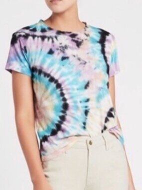 MOTHER The Boxy Goodie Goodie "Swirling Secrets" Tie-Dye Tee Medium